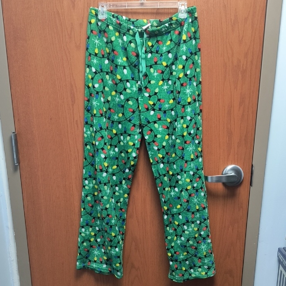 Green Holiday Lights Pajama Pants